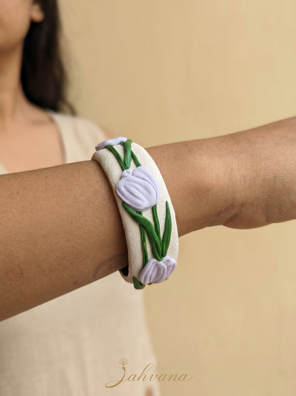 Artisanal Chic Polymer Clay Bangle - 100% Handcrafted