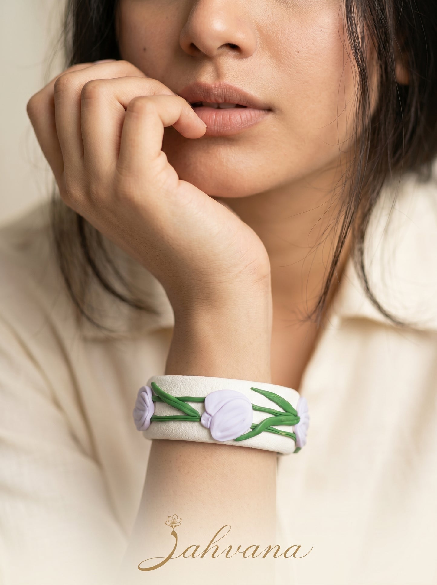 Artisanal Chic Polymer Clay Bangle - 100% Handcrafted