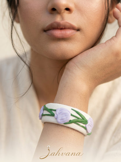 Artisanal Chic Polymer Clay Bangle - 100% Handcrafted