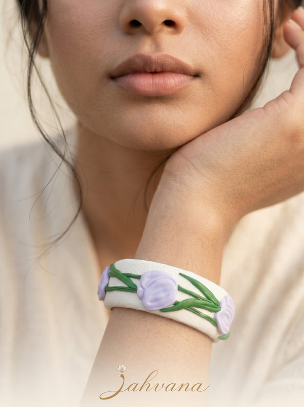 Artisanal Chic Polymer Clay Bangle - 100% Handcrafted