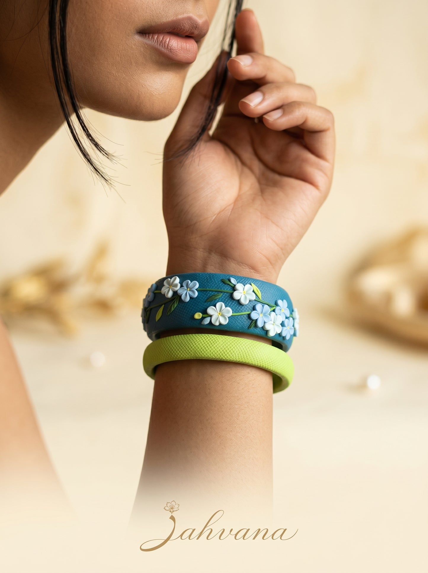 Contemporary Boho Polymer Clay Bangle - 100% Handcrafted