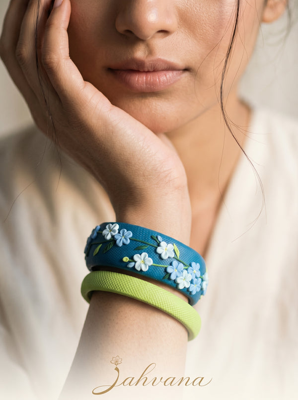 Contemporary Boho Polymer Clay Bangle - 100% Handcrafted