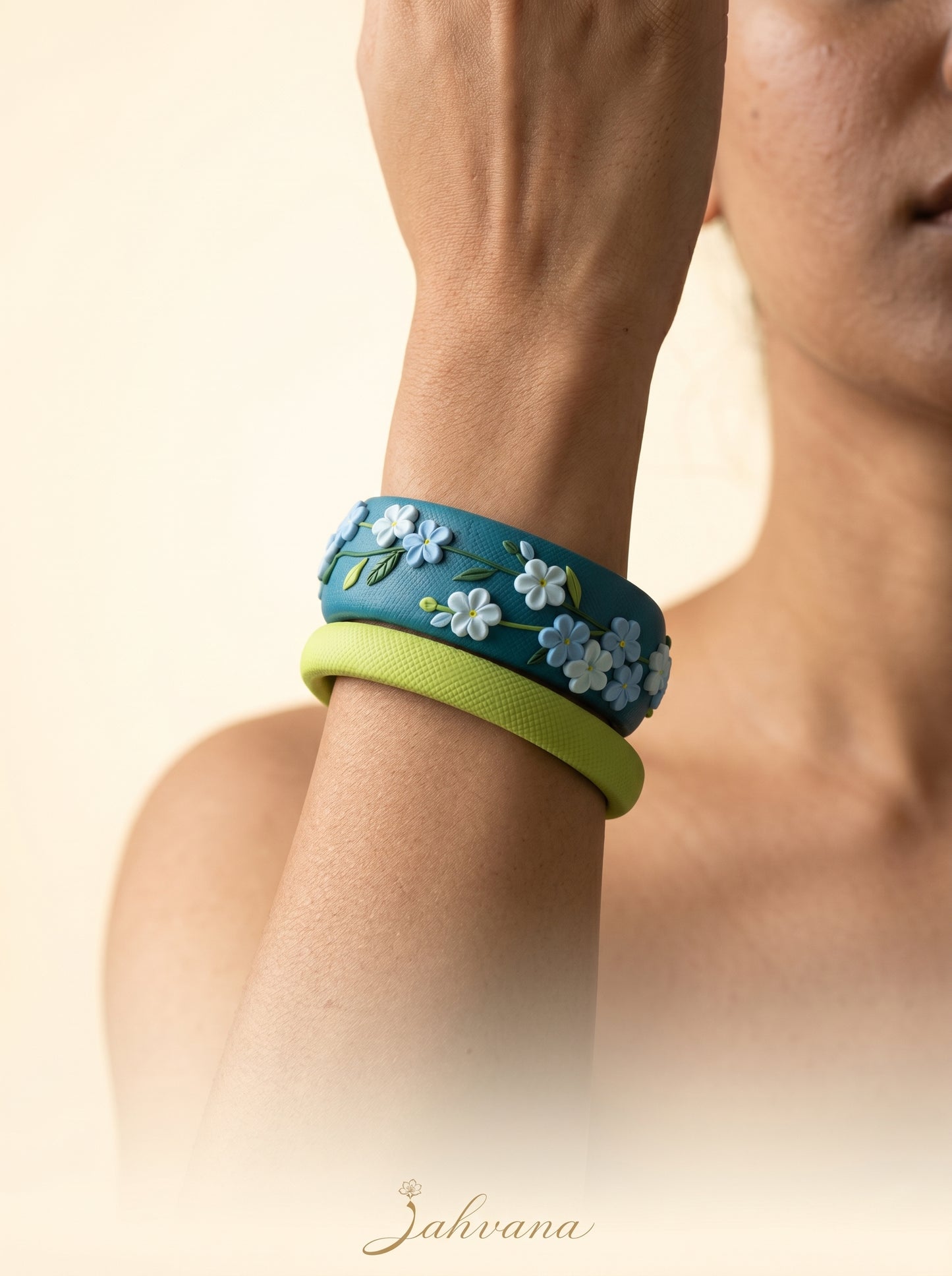 Contemporary Boho Polymer Clay Bangle - 100% Handcrafted