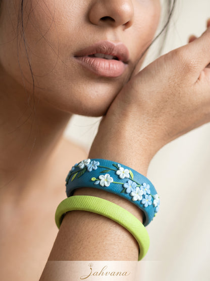 Contemporary Boho Polymer Clay Bangle - 100% Handcrafted