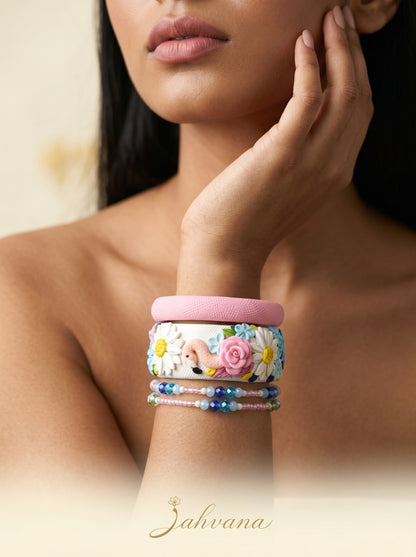 Modern Minimalist Polymer Clay Bangle - 100% Handcrafted