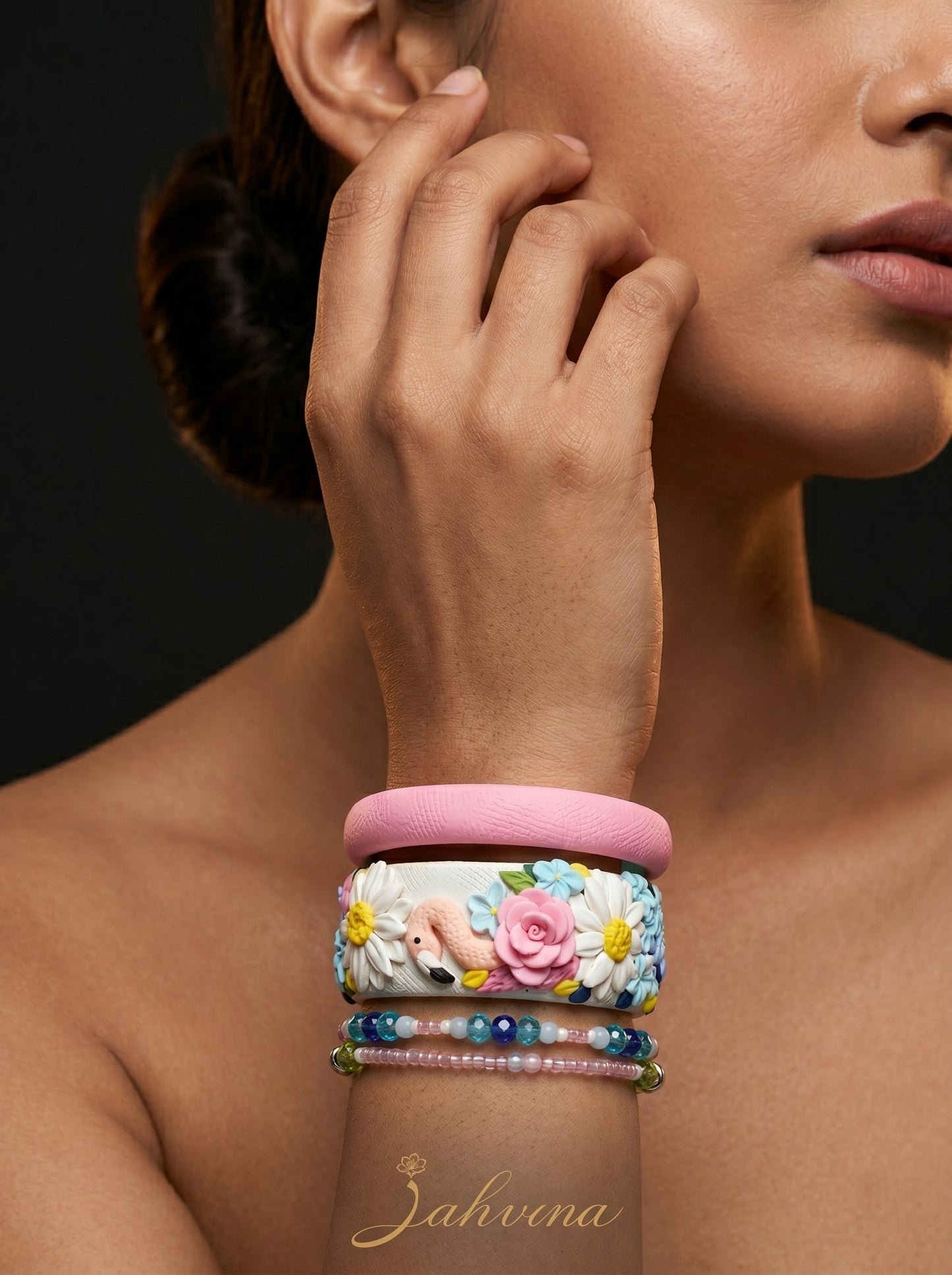 Modern Minimalist Polymer Clay Bangle - 100% Handcrafted