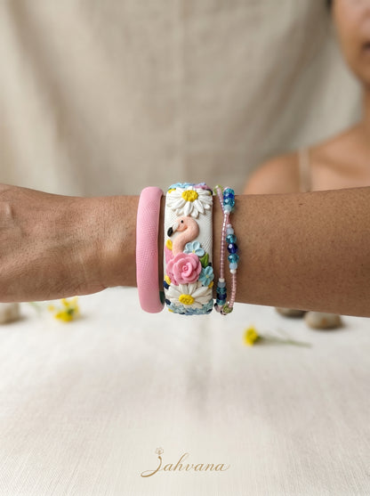 Modern Minimalist Polymer Clay Bangle - 100% Handcrafted
