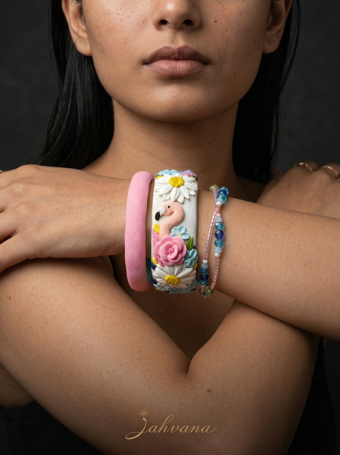 Modern Minimalist Polymer Clay Bangle - 100% Handcrafted