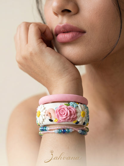 Modern Minimalist Polymer Clay Bangle - 100% Handcrafted