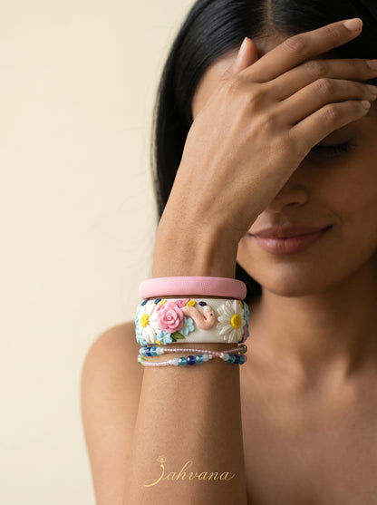 Modern Minimalist Polymer Clay Bangle - 100% Handcrafted