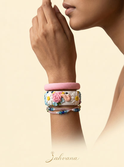 Modern Minimalist Polymer Clay Bangle - 100% Handcrafted