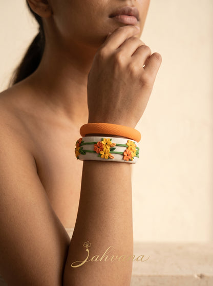 Sophisticated Matte Polymer Clay Bangle - 100% Handcrafted