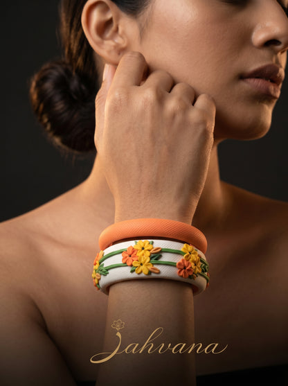 Sophisticated Matte Polymer Clay Bangle - 100% Handcrafted