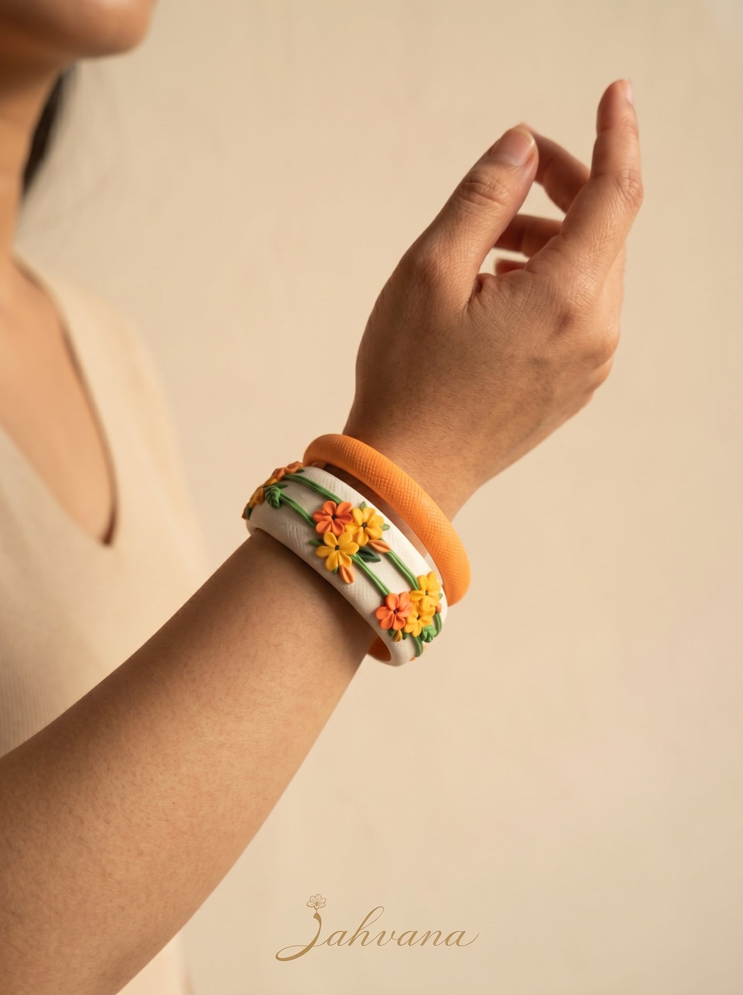 Sophisticated Matte Polymer Clay Bangle - 100% Handcrafted