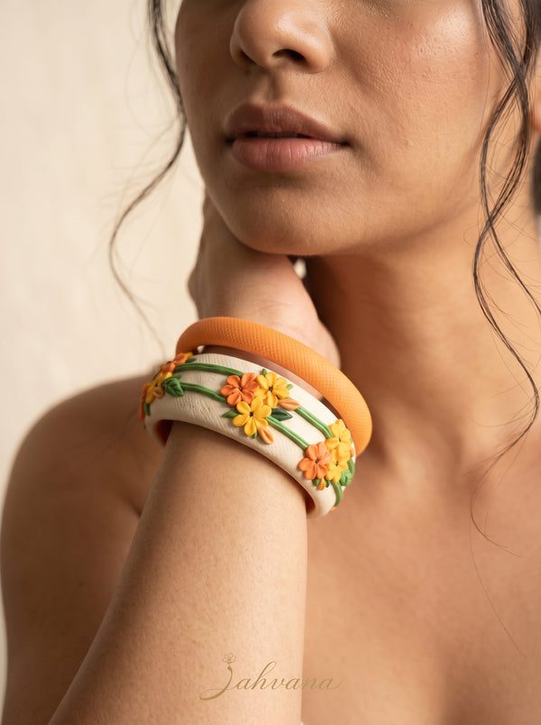 Sophisticated Matte Polymer Clay Bangle - 100% Handcrafted