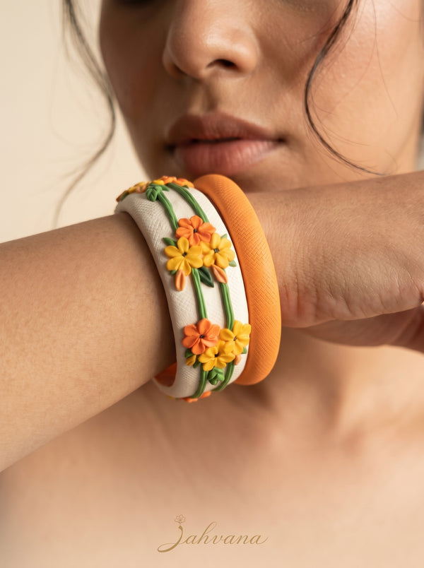 Sophisticated Matte Polymer Clay Bangle - 100% Handcrafted