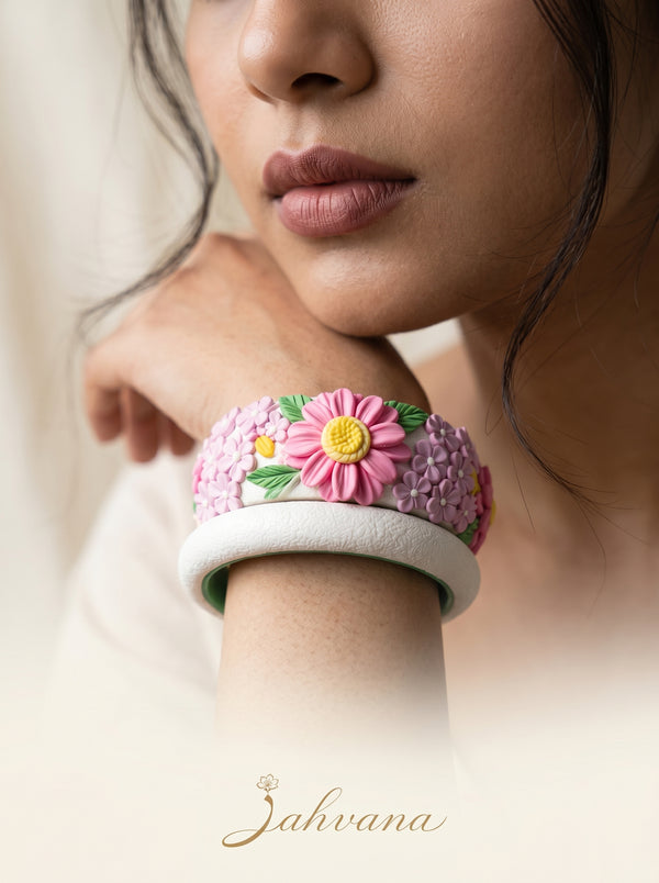 Ethnic Bridal Polymer Clay Bangle - 100% Handcrafted