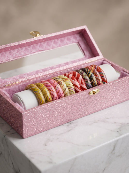 The Electric Canvas Lacquer Bangle Set | Signature Zahvana Box
