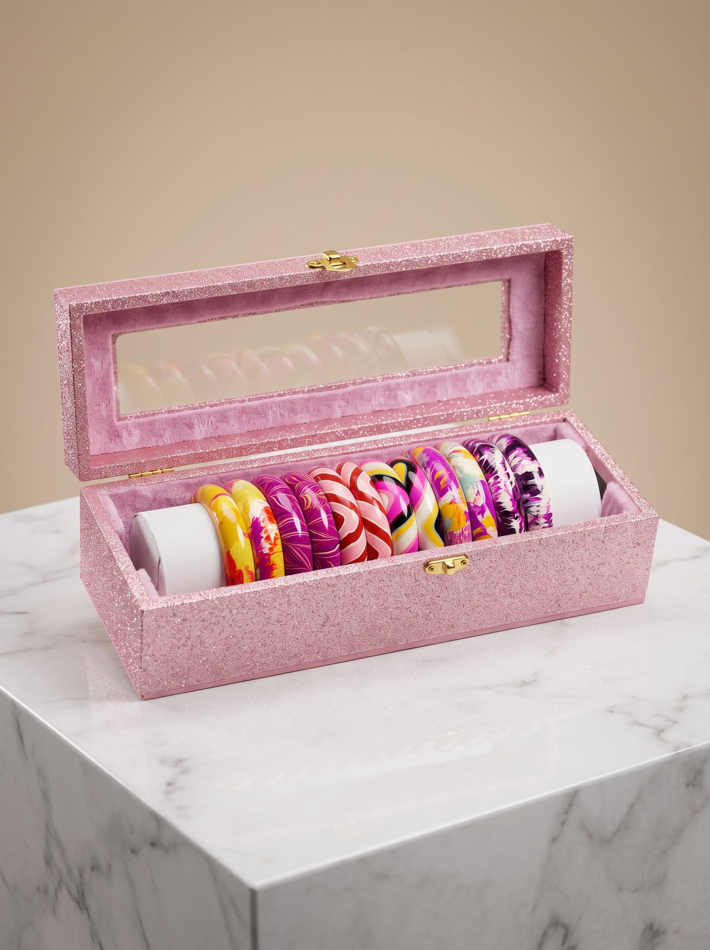 The Earth & Sunset Lacquer Bangle Set | Signature Zahvana Box