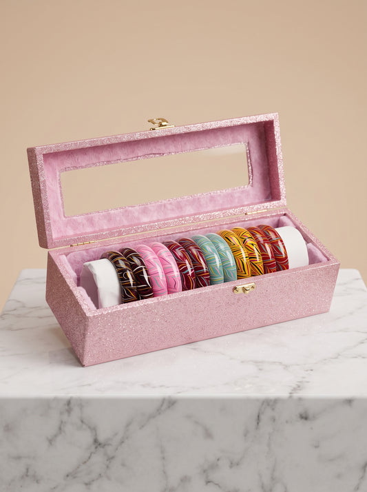 The Pastel Ocean Lacquer Bangle Set | Signature Zahvana Box