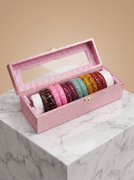 The Pastel Ocean Lacquer Bangle Set | Signature Zahvana Box