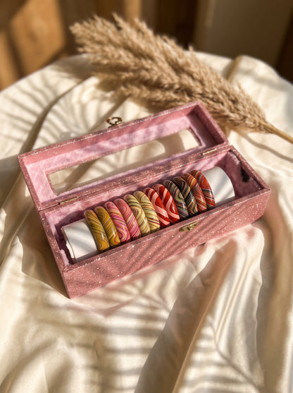 The Electric Canvas Lacquer Bangle Set | Signature Zahvana Box