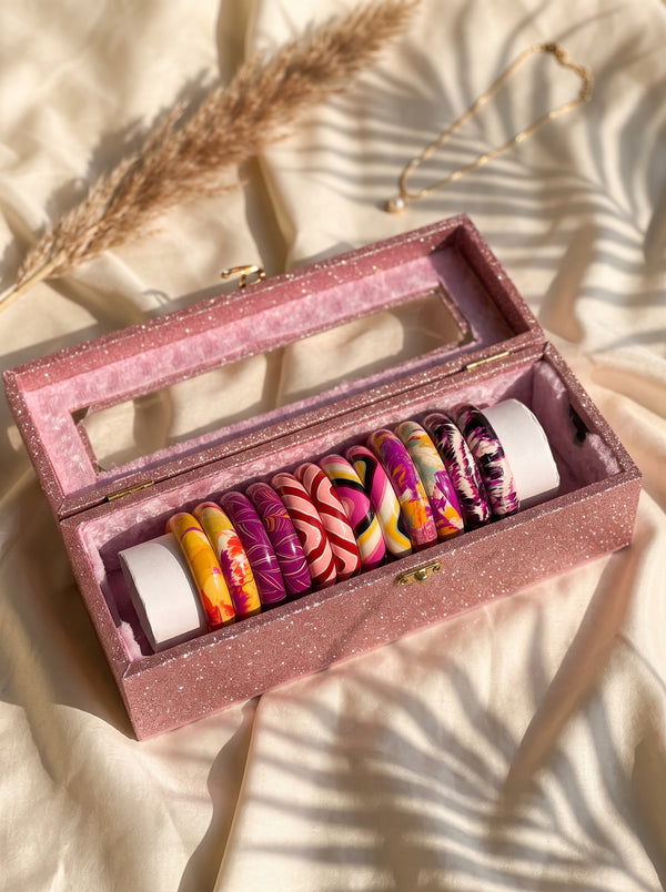 The Earth & Sunset Lacquer Bangle Set | Signature Zahvana Box