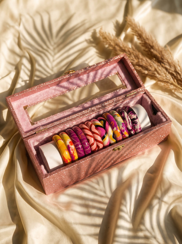 The Earth & Sunset Lacquer Bangle Set | Signature Zahvana Box