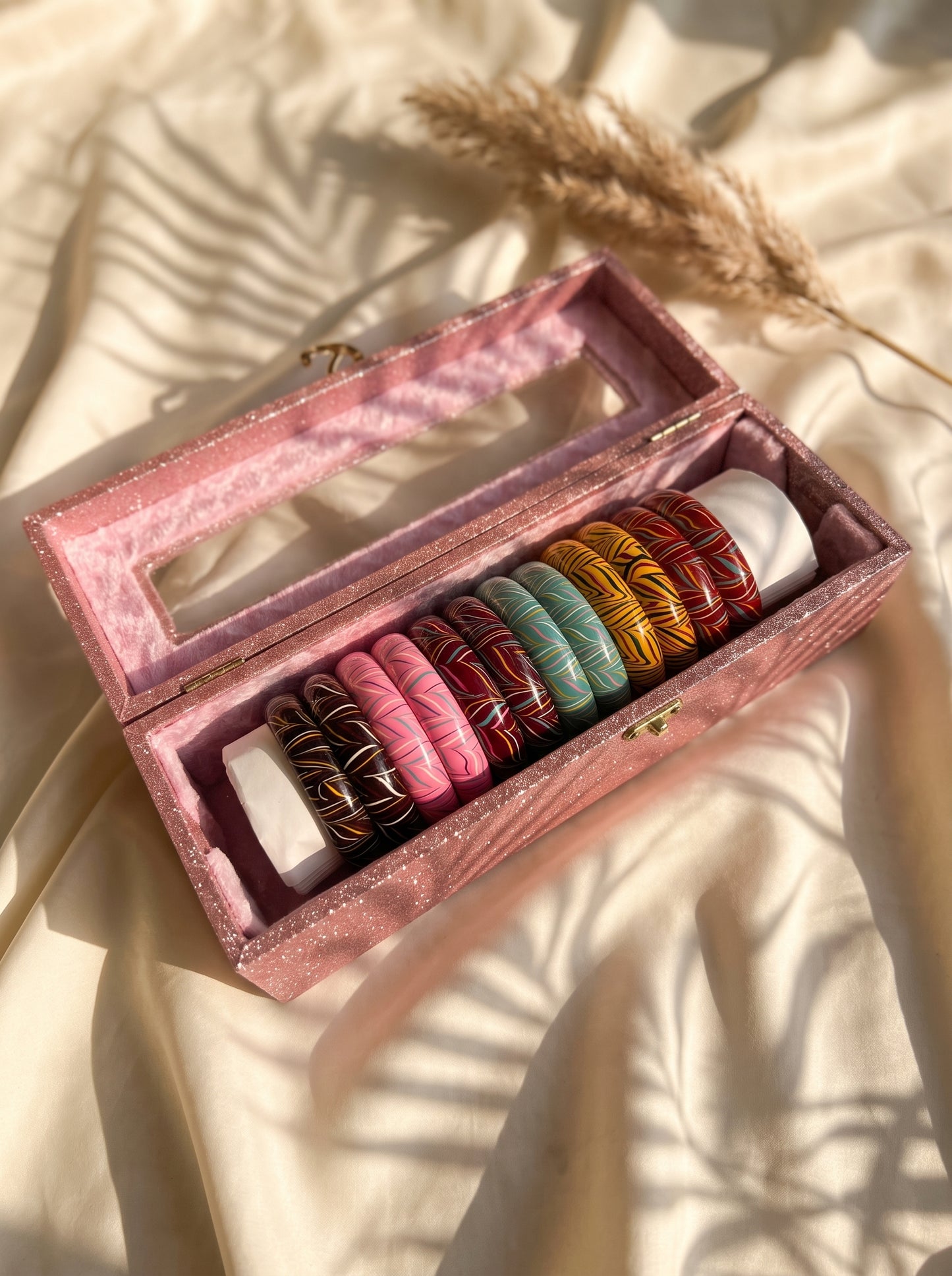The Pastel Ocean Lacquer Bangle Set | Signature Zahvana Box