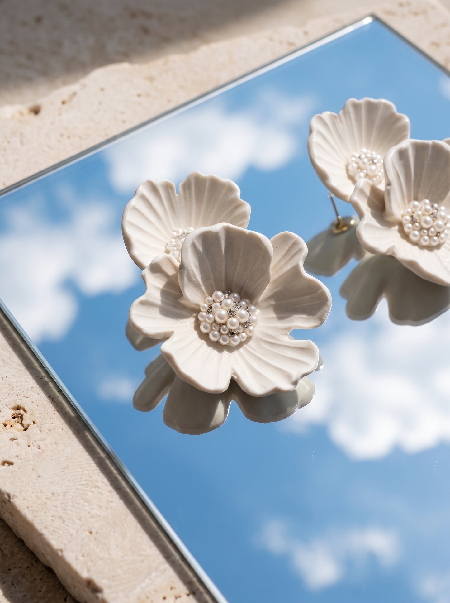 The Pearl-Core Camellia Statement Earrings