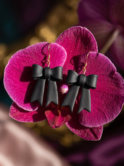 The Noir Coquette Bow Earrings