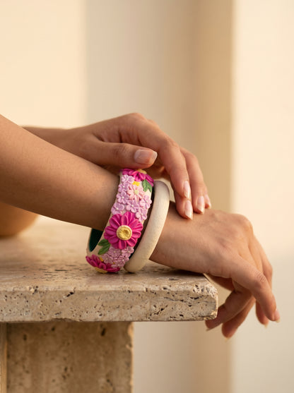 Ethnic Bridal Polymer Clay Bangle - 100% Handcrafted