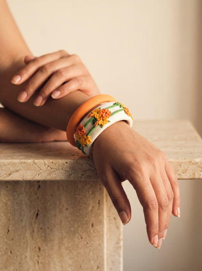 Sophisticated Matte Polymer Clay Bangle - 100% Handcrafted
