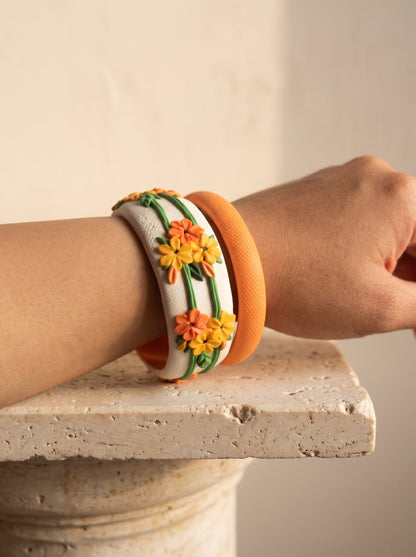 Sophisticated Matte Polymer Clay Bangle - 100% Handcrafted