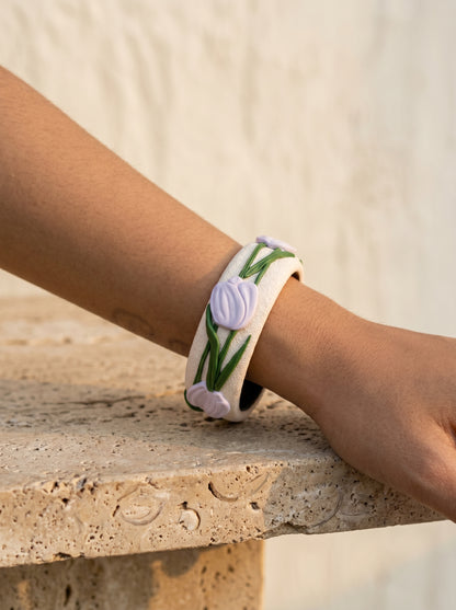 Artisanal Chic Polymer Clay Bangle - 100% Handcrafted