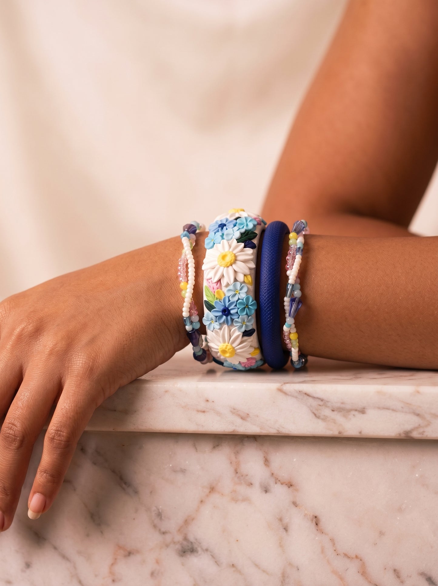 Daily Luxury Polymer Clay Bangle - 100% Handcrafted