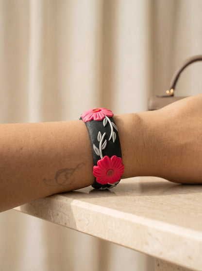 Graceful Pastel Polymer Clay Bangle - 100% Handcrafted