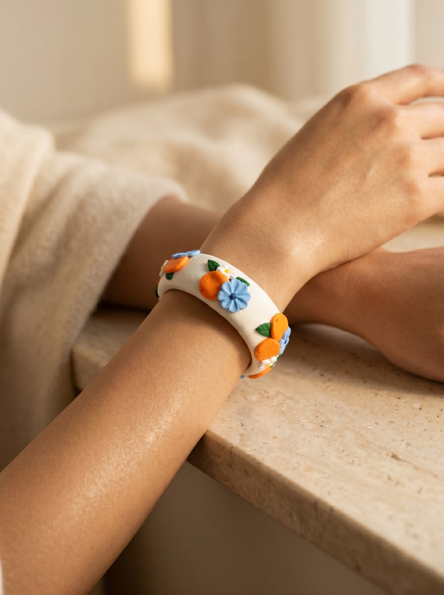 Earthy Organic Polymer Clay Bangle - 100% Handcrafted