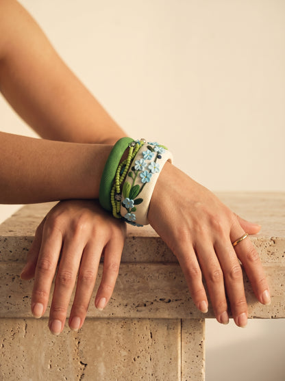 Minimalist Zen Polymer Clay Bangle set - 100% Handcrafted