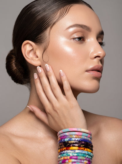 The Royal Bloom Lacquer Bangle Set | Signature Zahvana Box