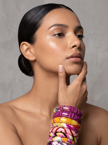 The Earth & Sunset Lacquer Bangle Set | Signature Zahvana Box