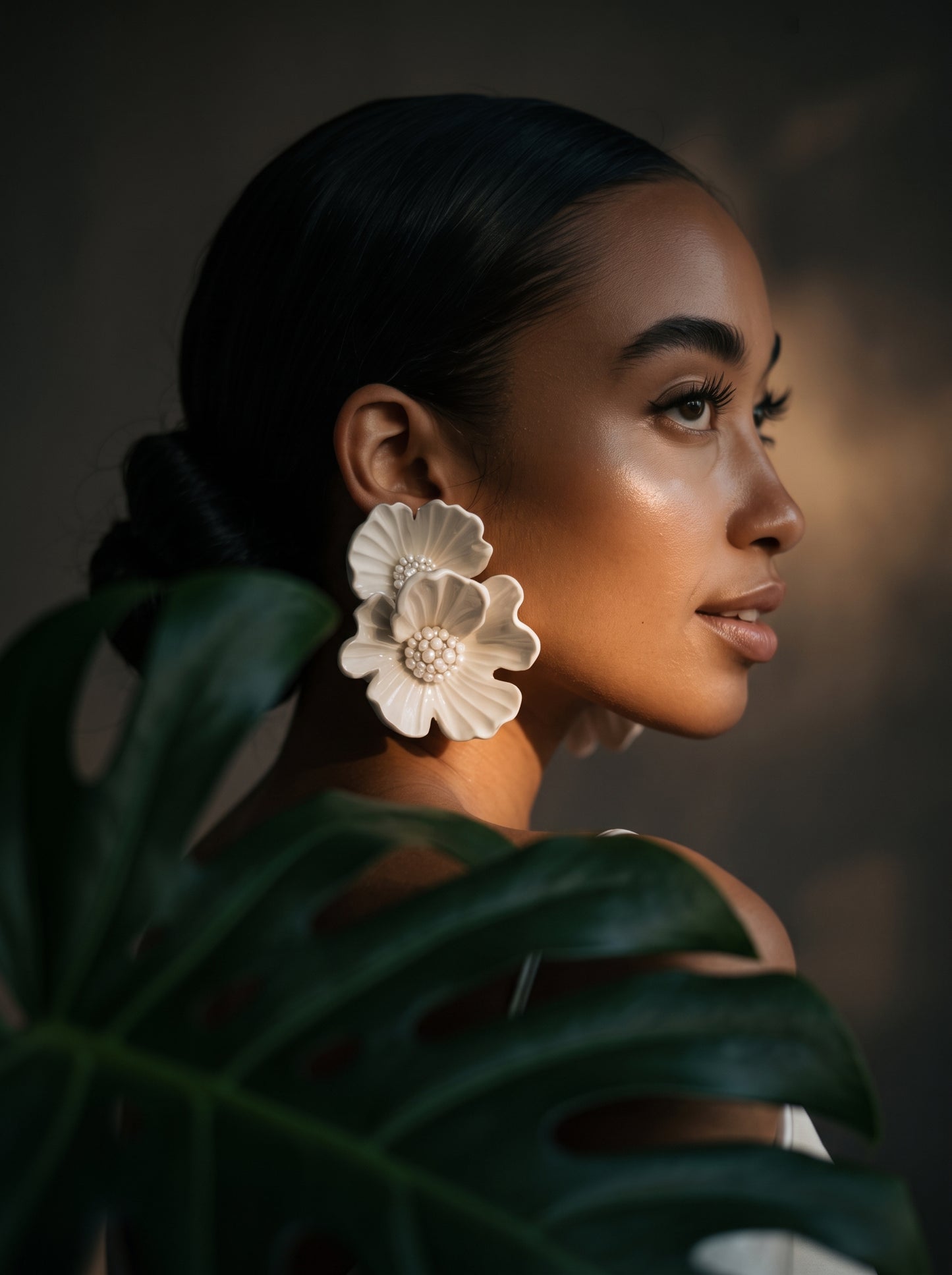 The Pearl-Core Camellia Statement Earrings