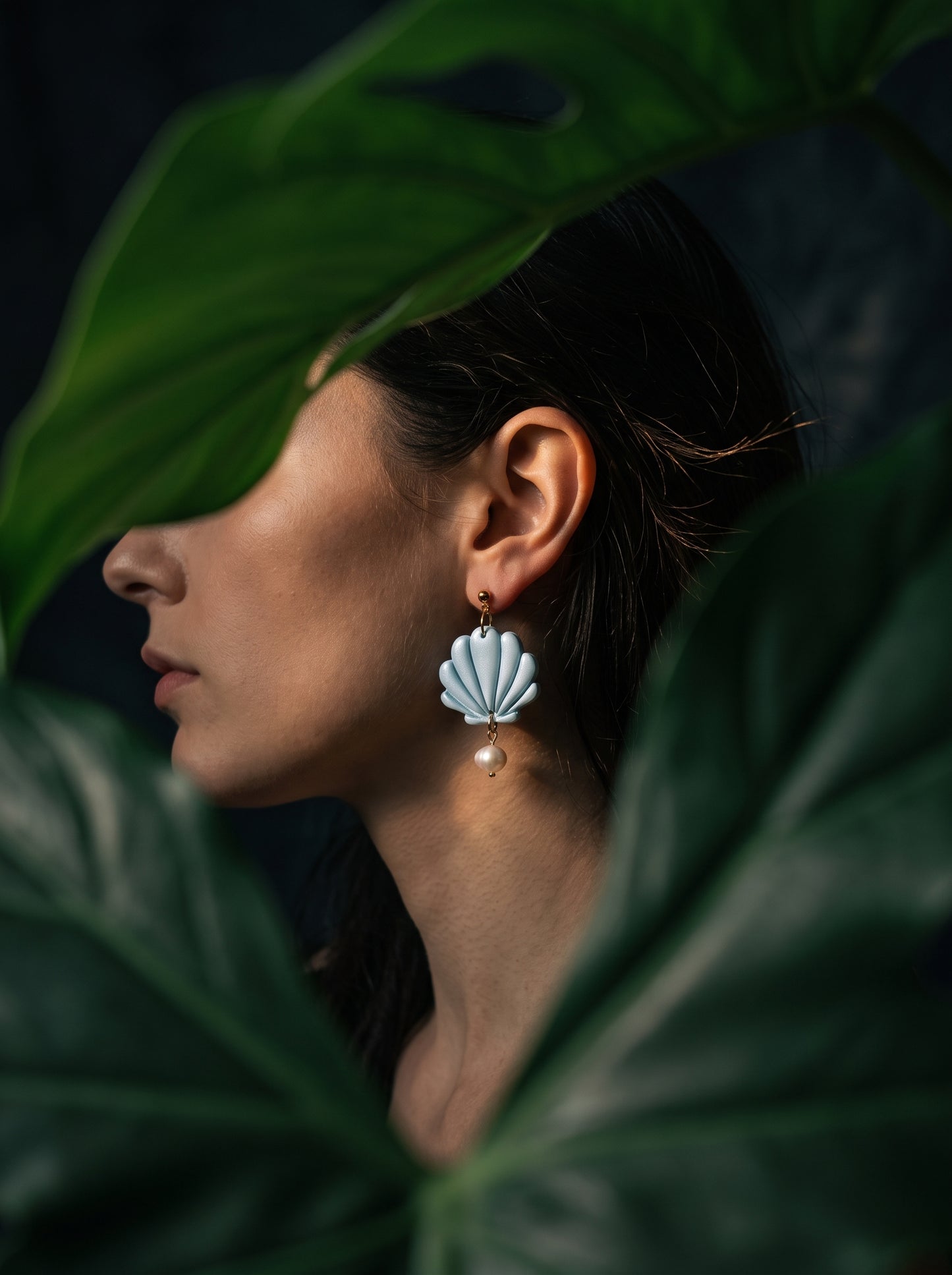 The Azure Shell & Pearl Drop Earrings
