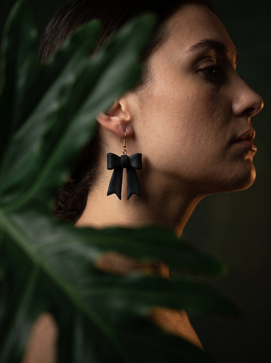 The Noir Coquette Bow Earrings
