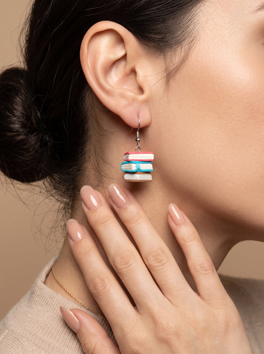 The Bibliophile's Mini Book Stack Earrings