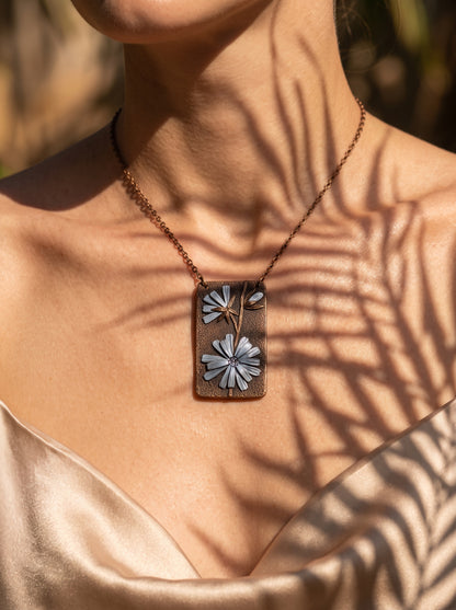 The Faux-Copper Floral Clay Plate