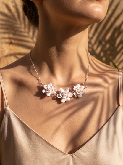 The Porcelain-Finish Clay Rose Blossom Chain
