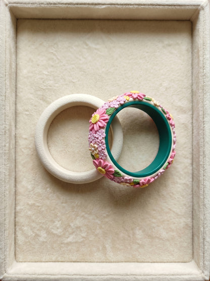 Ethnic Bridal Polymer Clay Bangle - 100% Handcrafted