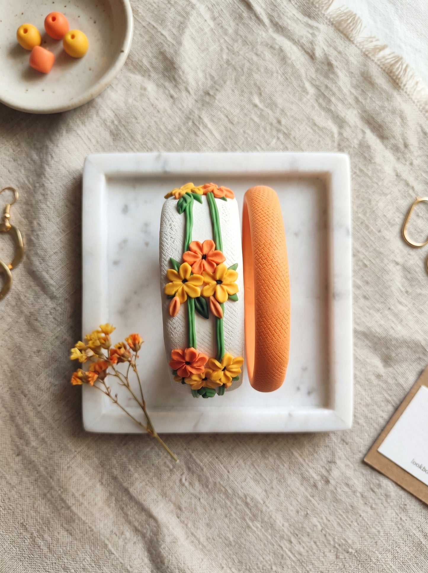 Sophisticated Matte Polymer Clay Bangle - 100% Handcrafted