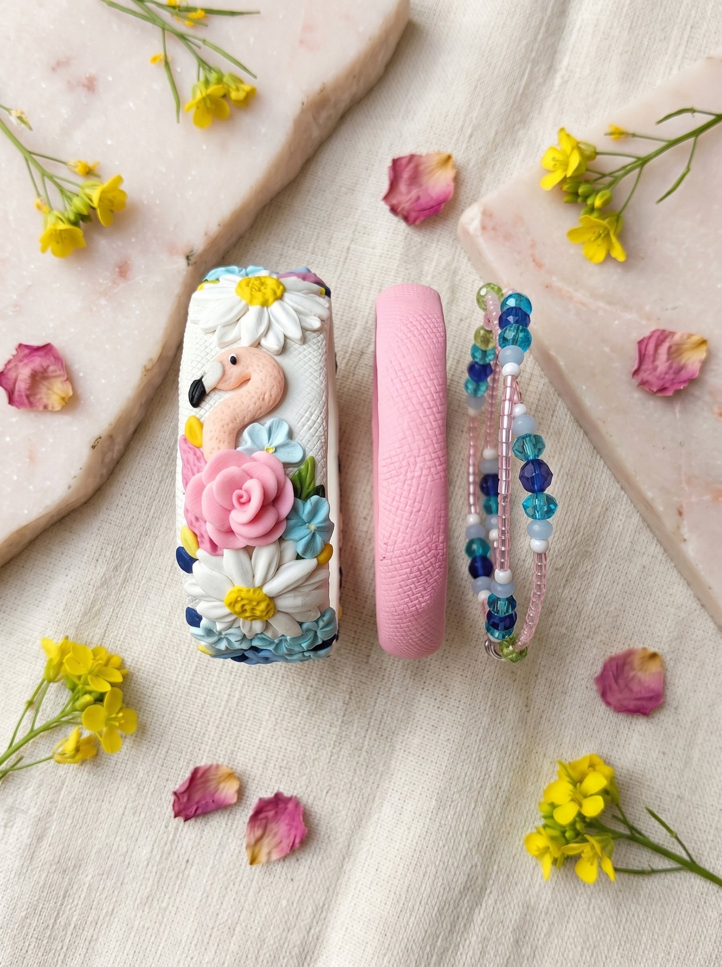 Modern Minimalist Polymer Clay Bangle - 100% Handcrafted